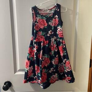 H&M Navy and Pink Floral Kids Dress